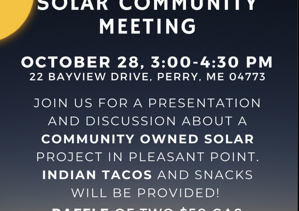 Intertribal Co-op Solar Community Meeting